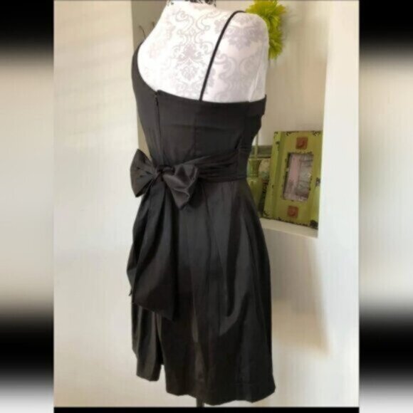 Vintage Y2K Black Satin Mini Dress Size 4 Women's - Picture 9 of 12